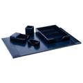 Dacasso Navy Blue 5-Piece Leather Desk Set, Bonded Leather DF-5002